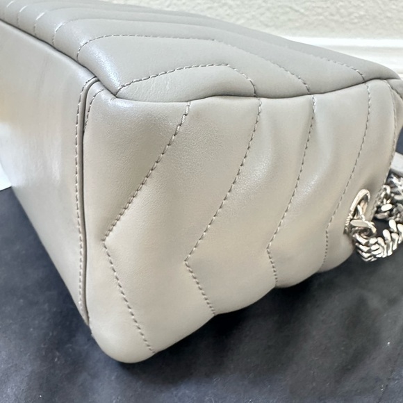 Saint Laurent Calfskin Y Quilted Monogram Small Loulou Bowling Bag Gray - Picture 9 of 11